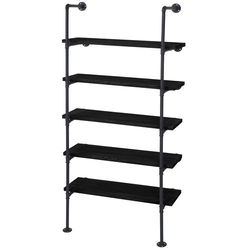 Étagère de Rangement MENDLER HWC-C45 design industriel 165x80x28cm gris foncé