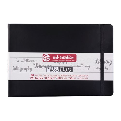 Carnet à croquis/notes - format A5 (21x14,8 cm) - 80 feuilles - 80g - noir - Royal Talens