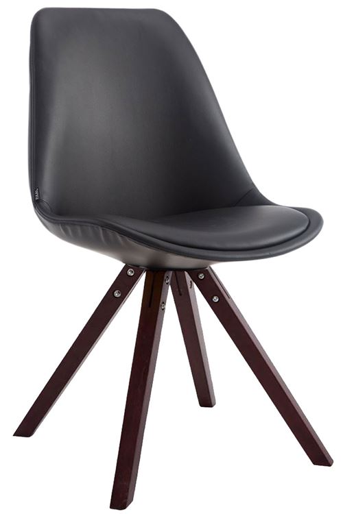 Chaise de salle à manger Laval pieds carrés en bois de chêne Cappuccino - Siège Noir