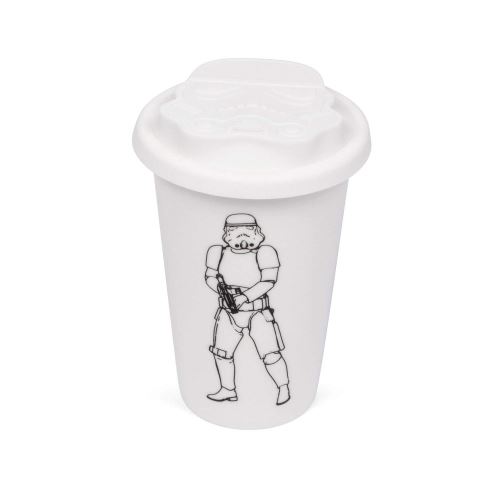 Shepperton Design STMTRPTMW Original Stormtrooper - tasse en céramique avec couvercle en silicone (blanc),