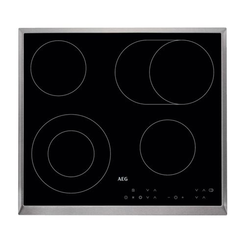 Aeg Hk 634060 X B Plaque Électriques/verre/céramique/57,6 Cm Plus De Zone De Cercle/ankoch Automatique/acier Inoxydable