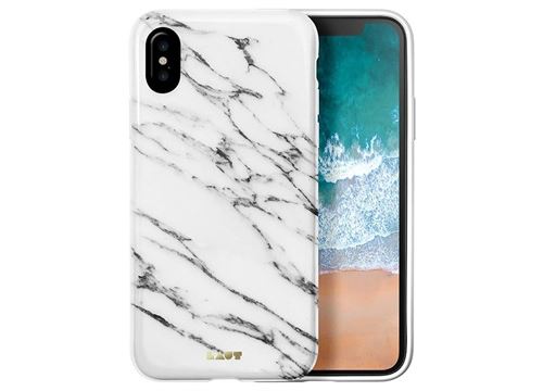 Laut HUEX ELEMENTS - Achterzijde behuizing voor mobiele telefoon - wit marmer - voor Apple iPhone X