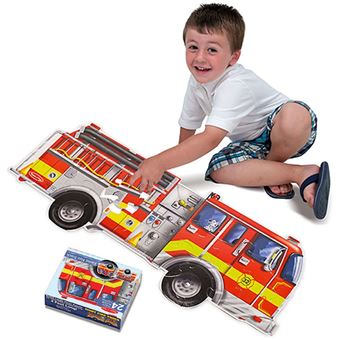Melissa & Doug Puzzle de camion de pompier de plancher 24 pièces rouge -  Puzzle - Achat & prix