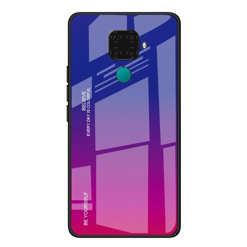 Coque en TPU verre dégradé bleu/rose pour votre Huawei Mate 30 Lite/Nova 5i Pro