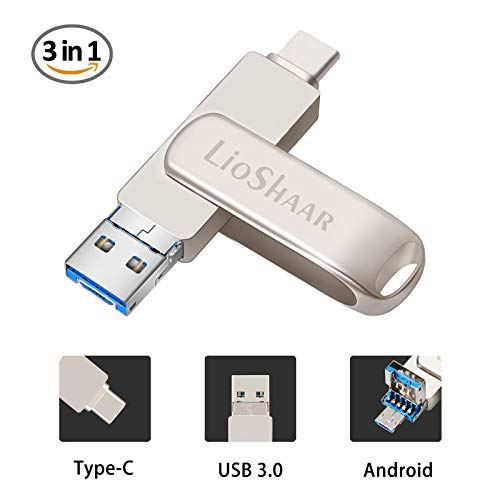 Clé USB 3.0 Lio SHAAR de type C, 32 Go Type C et USB 3.0 OTG Usb C 32 Go Memory Stick 3.0 Flash Drive USB U Disque Étanche Antichoc