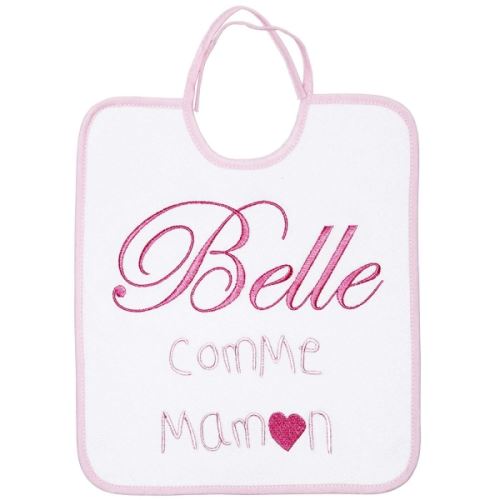 Bavoir 1er âge lacet « belle comme maman » - babycalin