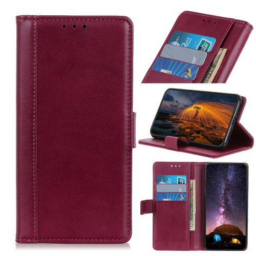 Etui en PU avec un support rouge vin pour votre OnePlus 7