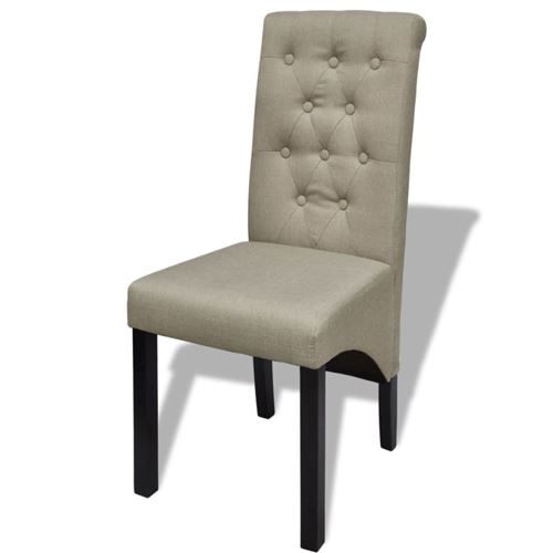 vidaXL Eetkamerstoelen 6 st stof beige