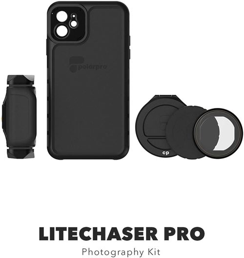 PolarPro LiteChaser Pro Photography Kit de Protection pour iPhone 11 Pro + poignée + Filtre polarisant