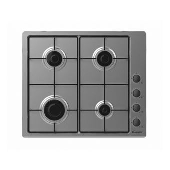 Candy POP EVO CHW6LBX - Table de cuisson au gaz - 4 plaques de cuisson - Niche - largeur : 56 cm - profondeur : 48 cm - acier inoxydable - 1