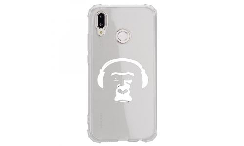 Coque souple pour Huawei P20 Lite avec impression Motifs singe avec son casque