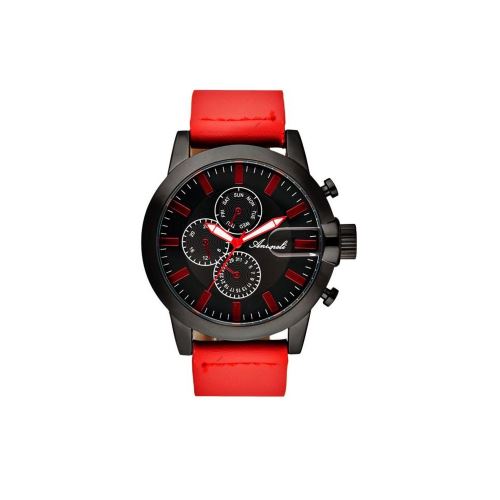 Montre Homme Antoneli Cadran 45mm En Leather Noir Et Bracelet Rouge En Acier AG1901-02