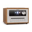 auna Silver StarCD Cube Radio internet Bluetooth lecteur CD & FM - Ecran HCC 2,8" - USB / MP3 & AUX - Bois marron