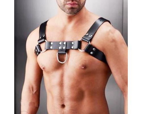 Homme Cuir Poitrine Harnais Sous-vêtements Gay Bondage Costume Avec Boucles