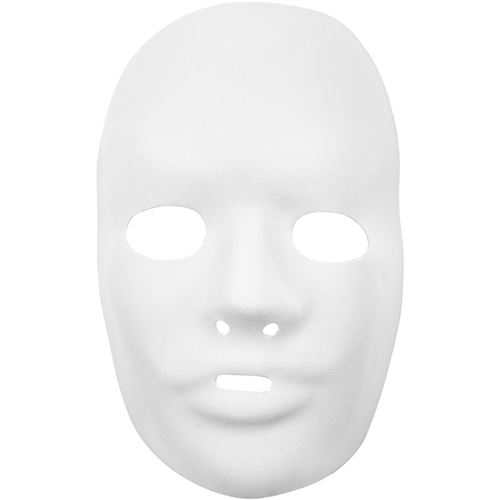 Creotime masque 24 x 15,5 cm en plastique blanc