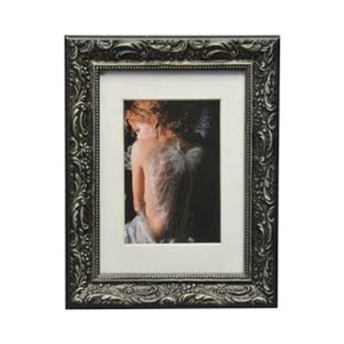 Henzo Chic baroque cadre photo bois, Bois, noir, 13 x 18 x 2 cm