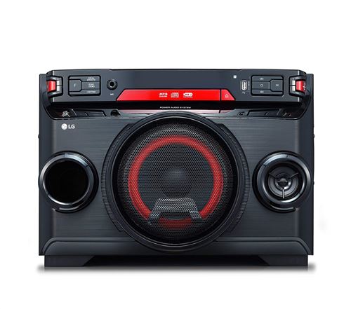 LG ok45 High Power HiFi Système avec CD, Radio et USB Entrée Chromé/Noir/Rouge