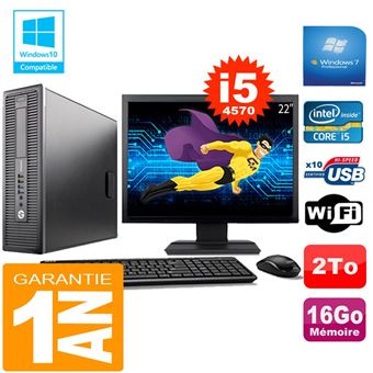 Ordinateur De Bureau HP EliteDesk 800 G1 SFF Reconditionné - Intel I5-4570, 8 Go RAM, SSD 240 Go, Windows 11 Pro