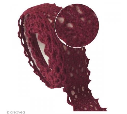 Lace tape Bordeaux 17 mm x 2,5 m