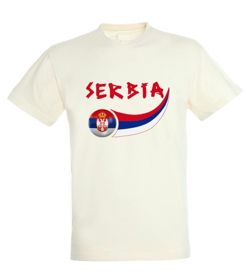 Supportershop Serbie T-Shirt Adulte, Blanc, FR : L (Taille Fabricant : L)