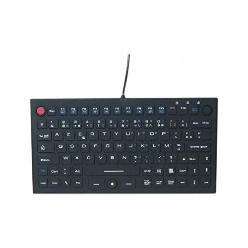 Clavier /Souris compact en silicone rigide étanche USB noir