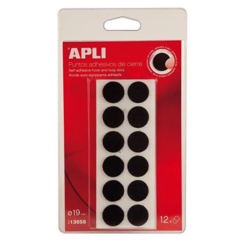 Apli pastilles auto-agrippantes adhésives noires 15218a