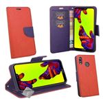 Housse etui coque pochette portefeuille pour Huawei Honor Play + film ecran - ROUGE / BLEU - htdmobiles