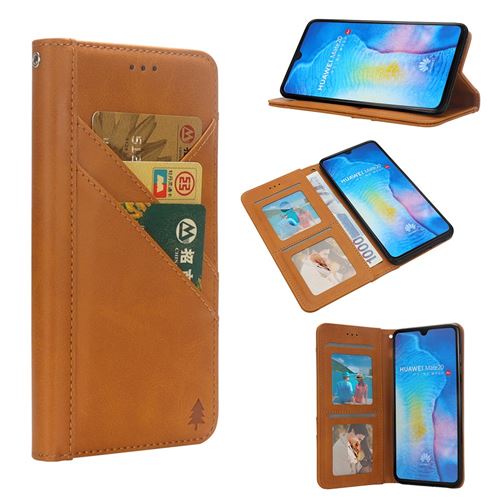Etui en PU flip marron pour votre Huawei Mate 20