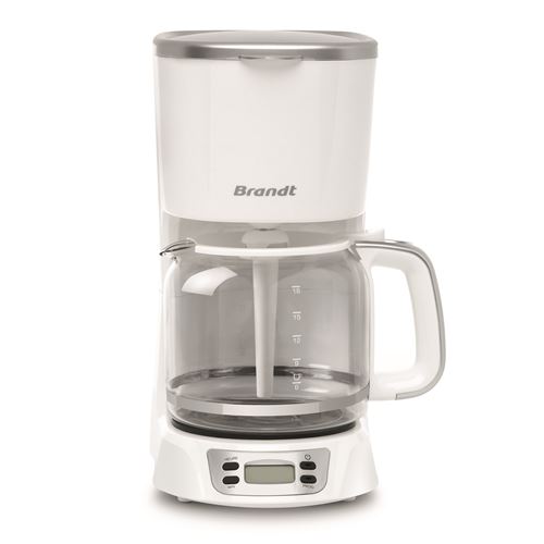 Cafetière filtre programmable 18 tasses 1000w blanc/silver Brandt caf1318es