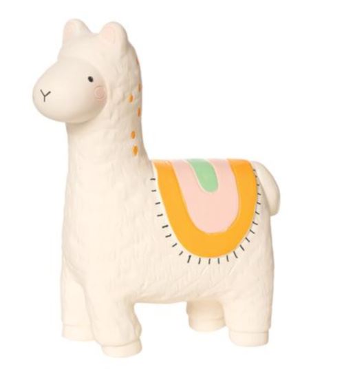 Manhattan Toy anneau de dentition Lama junior 15 cm silicone blanc/jaune