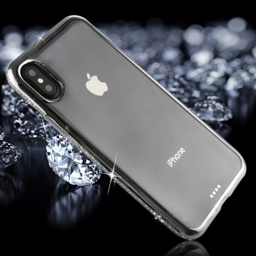 iPhone X Coque Protection TPU Argenté Electroplating ALS48254