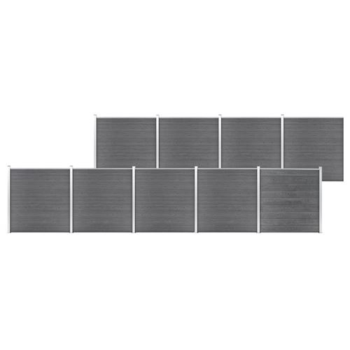 Vidaxl cl&ocirc;ture de jardin wpc 1564x186 cm gris 3053232
