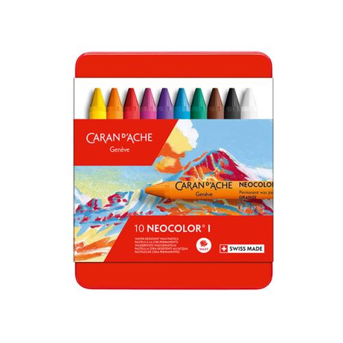Pastels &agrave; la cire - Permanent - - Neocolor I - Boite de 10 couleurs