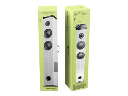 Energy Tower 5 G2 - Haut-parleur - Canal 2.1 - sans fil - Bluetooth - 65 Watt - ivoire