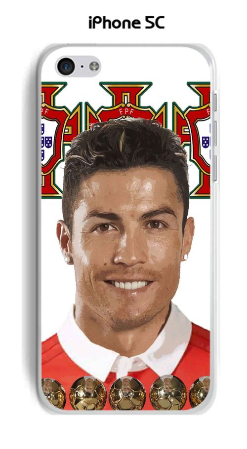 Coque TPU gel souple Apple iphone 5C design Ronaldo fond Portugal