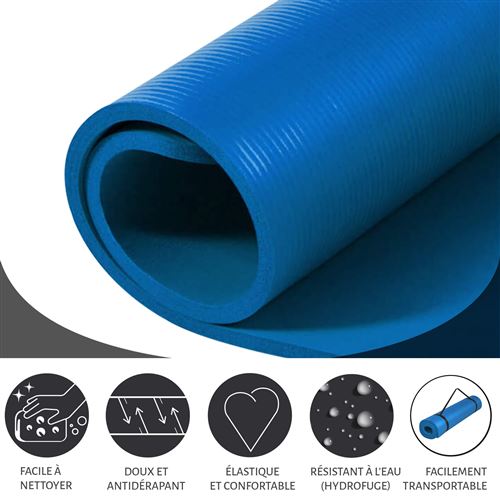 Tapis en mousse petit - 190x60x1 5cm (Yoga - Pilates - sport à domicile) -  Couleur : BLEU