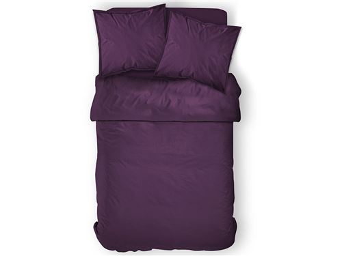 Housse de couette 100% coton 57 fils coloris deep purple 220x240