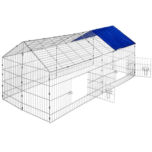 TecTake Enclos pour rongeurs 180 x 75 x 75 cm - bleu