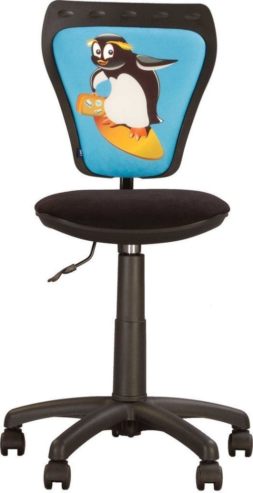 Chaise, Fauteuil De Bureau Enfant Ministyle Pingouin. Noir/ Bleu.