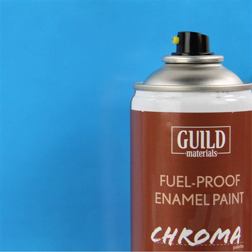 Peinture Chroma Gloss Enamel (résistant Carburant) Bleu Clair - Light Blue (400ml Aerosol) - Guild Materials