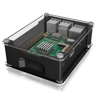 ICY BOX Boîtier Raspberry Pi pour Raspberry Pi 3 B+, Transparent, 3  dissipateurs, Ouverture du Ventilateur, Noir - Boitier PC à la Fnac
