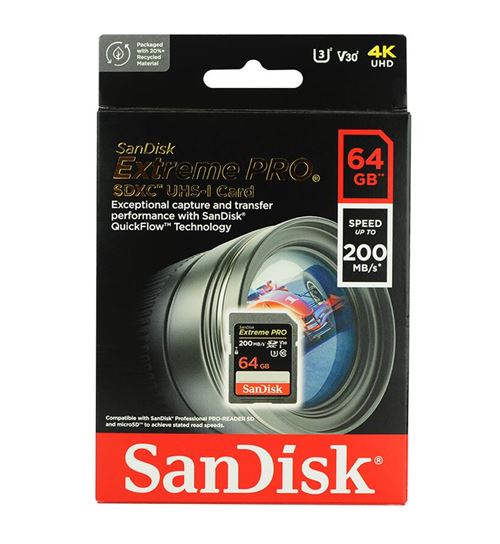 Carte SD Sandisk Extreme Pro 64 Go au prix de 12€ seulement 
