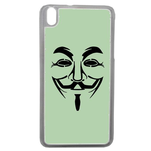 Coque Anonymous Vert Compatible Htc Desire 816 Transparent