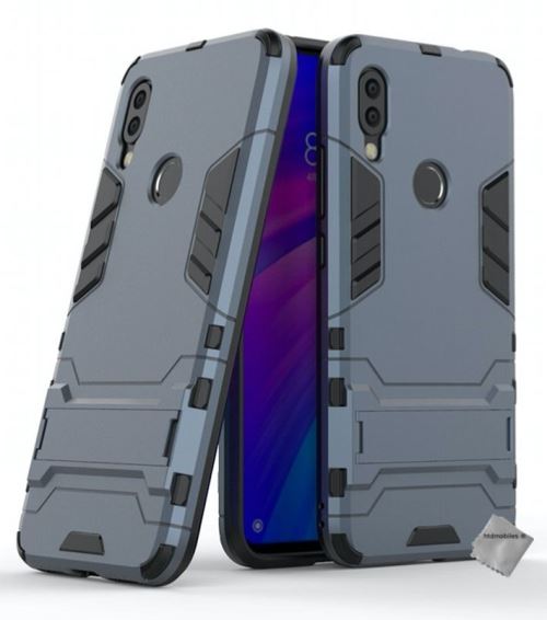 Housse etui coque rigide anti choc pour Xiaomi Redmi 7 avec film ecran - BLEU FONCE
