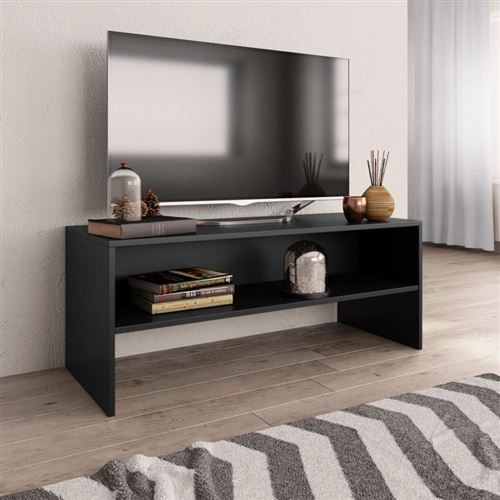 Vidaxl Noir Meuble Tv 100X40x40 Cm Bois D’ingénierie - Image 3