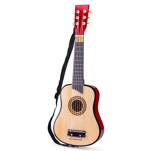 New Classic Toys guitare De Luxe junior 64 cm bois naturel 4 pièces