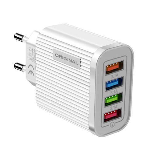 Chargeur USB multi-port 2.4A Pour Apple Android Blanc W5