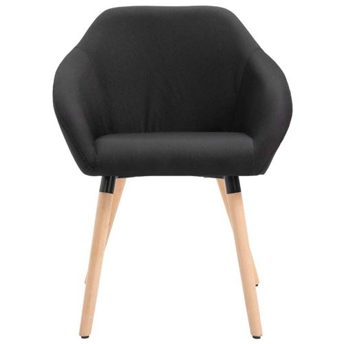 Chaises de salle &agrave; manger 6 pcs Noir Tissu Vidaxl Black