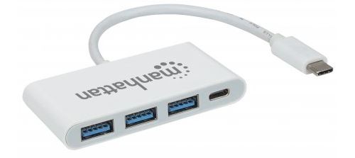 Manhattan 163552 usb 3.0 (3.1 gen 1) type-c 5000mbit s blanc hub & concentrateur