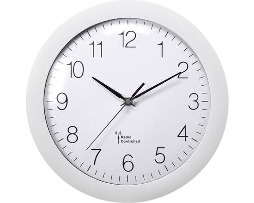 Horloge murale radiopiloté(e) Basetech blanc 300 mm x 56 mm